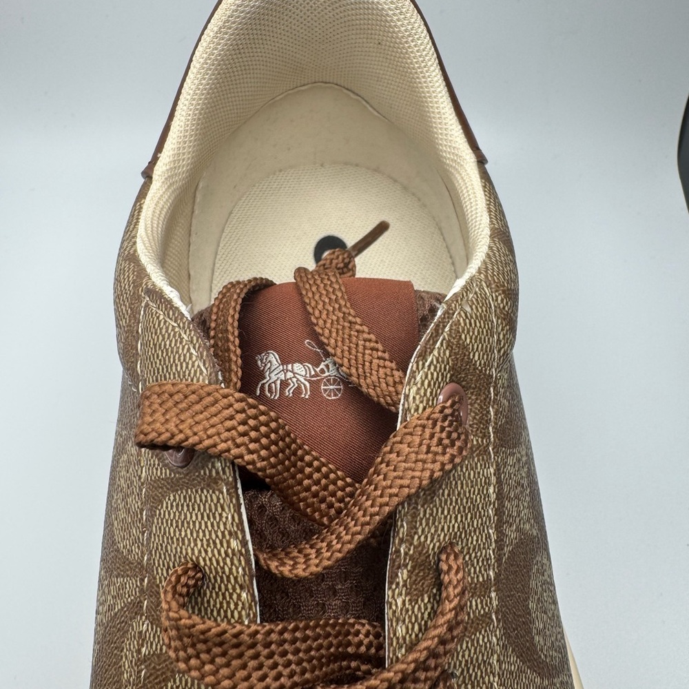 Coach Brown and Cream Suede Sneakers - Picture 9 of 12